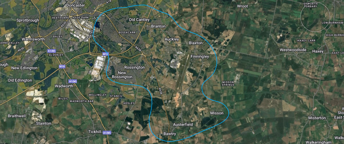 A map of our Dog Walking Services in Bessacarr Doncaster